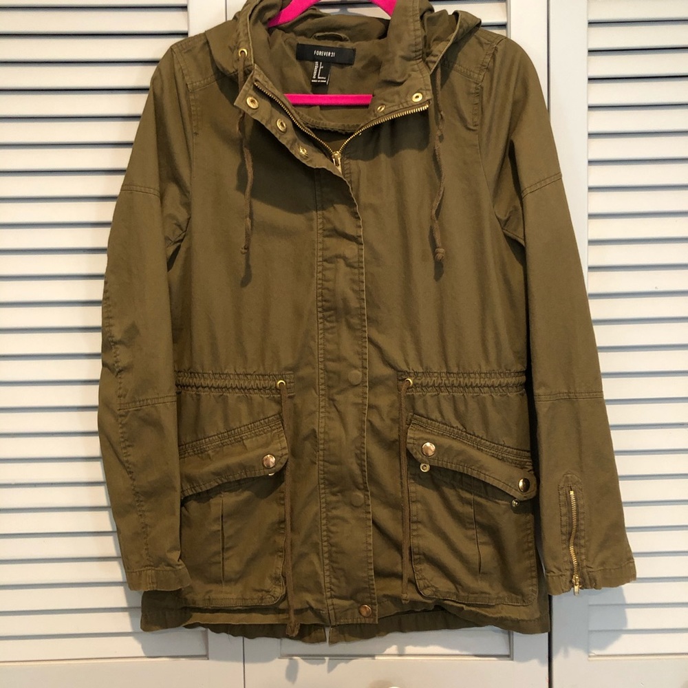 FOREVER 21 green utility jacket